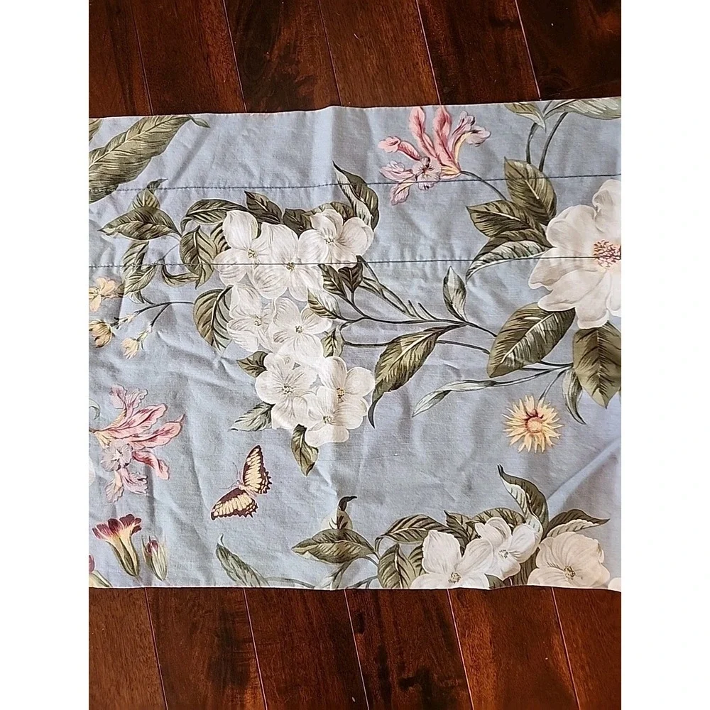 Crown Craft Valance Magnolia Garden Images Floral Valance‎ Periwinkle Blue